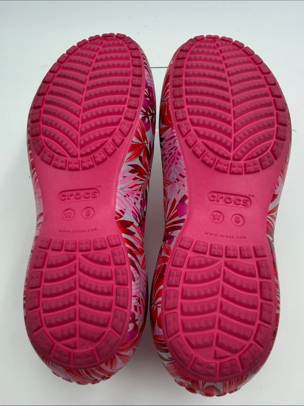 CROCS Kadee Tropical Print Slingback Ballet Flats Women's Size 8.0
